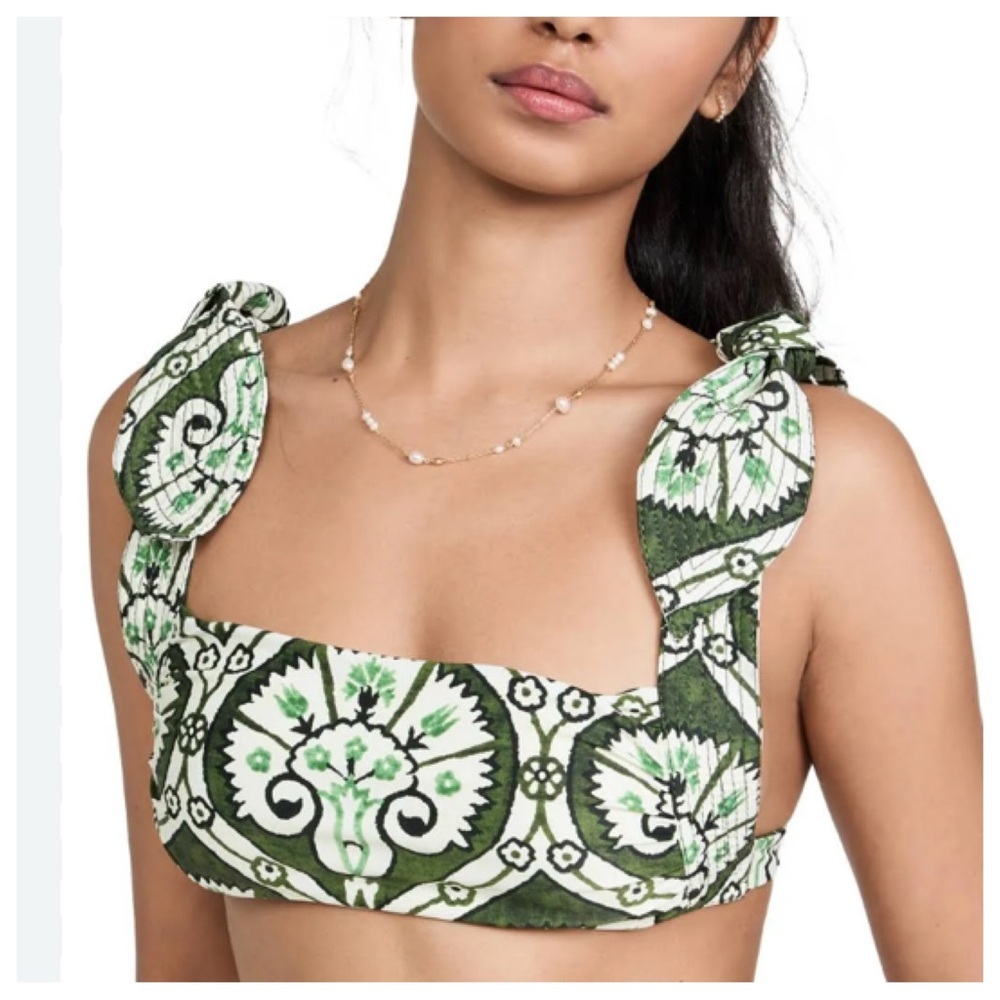 NWT! JOHANNA ORTIZ
Dulce Aroma Bikini Top - safari green/pearl